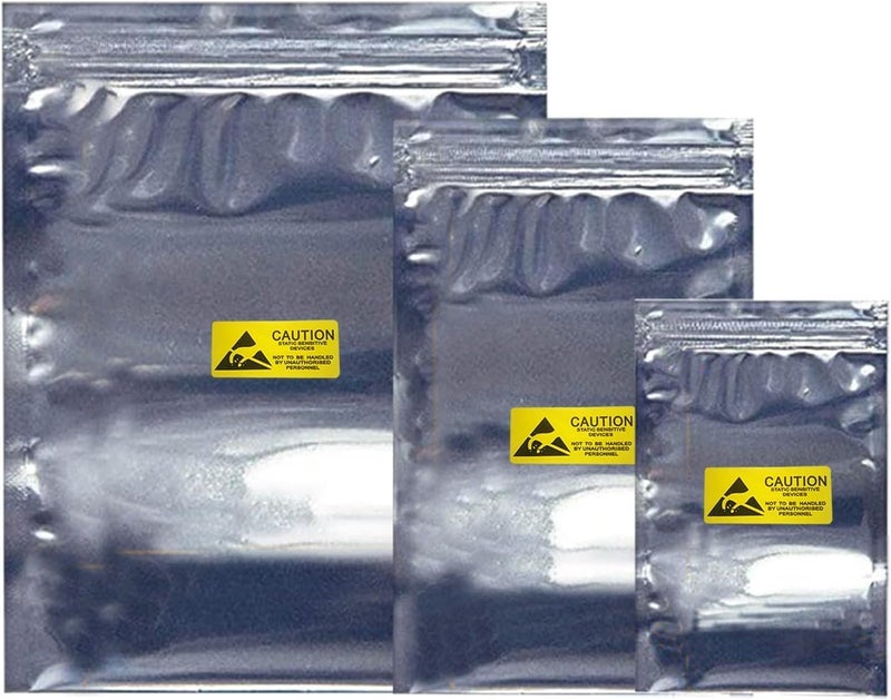 Zoolfix Antistatic ESD Shielding Bags with Labels, 60pcs 3 Sizes Mixed Ziplock Set for HDD, Hard Drives, and Other Electronic Devices (Ziplock mixed-60pc) - Image 1